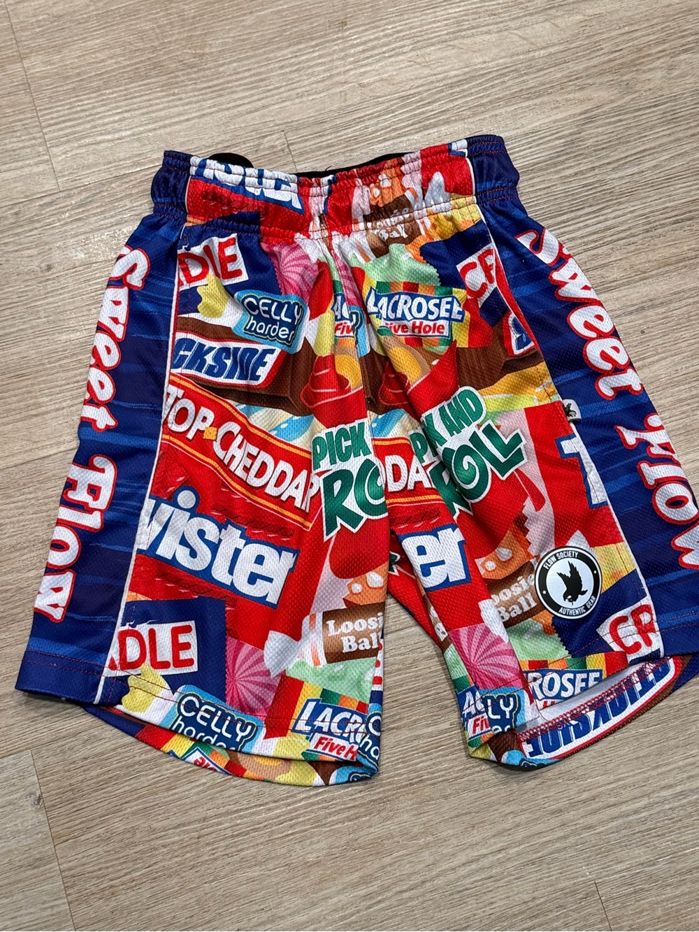 Kids Multicolor Snack-Print Athletic Shorts